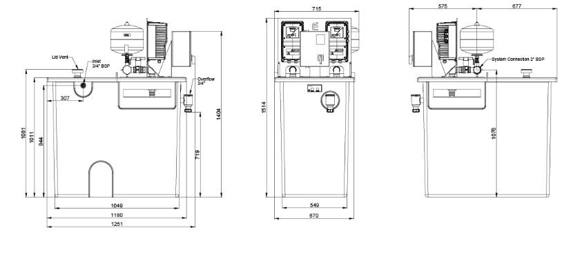 Lowara Resvari Plus D 500 5-3 Variable Speed Booster Set 240v