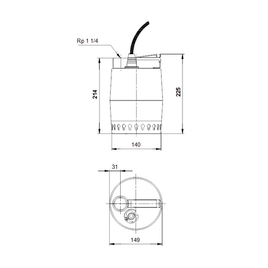 Grundfos Unilift KP 250-M-1, Dirty Water Pump without Floatswitch 240V