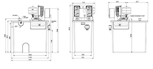 Lowara Resvari Plus D 500 3-3.5 Variable Speed Booster Set 240v