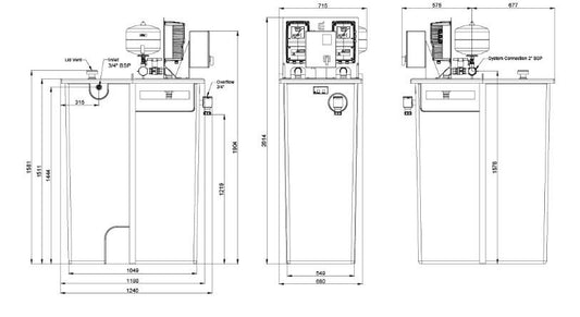Lowara Resvari Plus D 750 3-5 Variable Speed Booster Set 240v