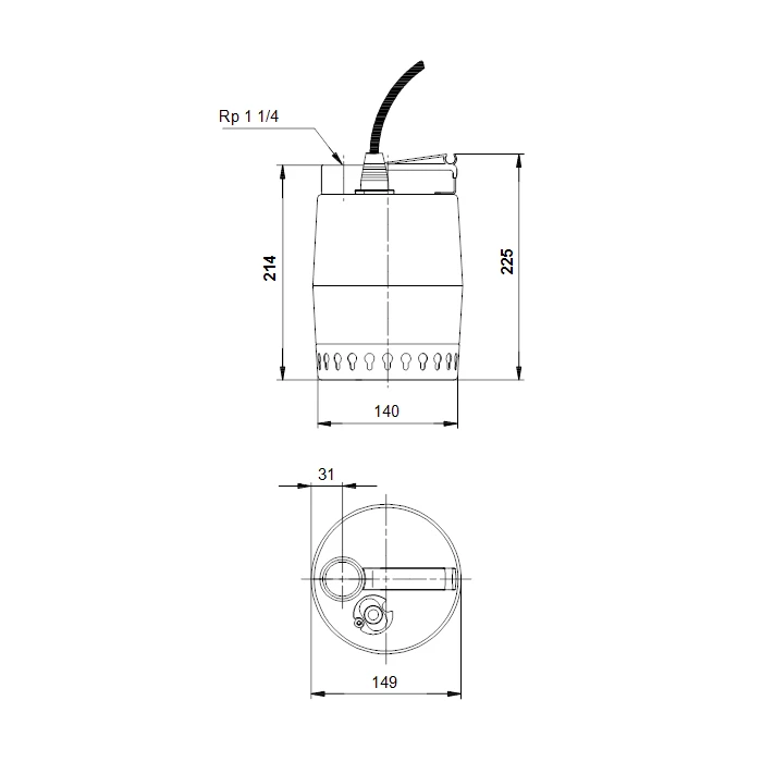 Grundfos Unilift KP 250-M-1, Dirty Water Pump without Floatswitch 240V